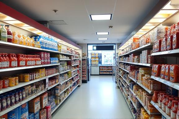 Innenansicht eines Tankstellenshops in der Schweiz